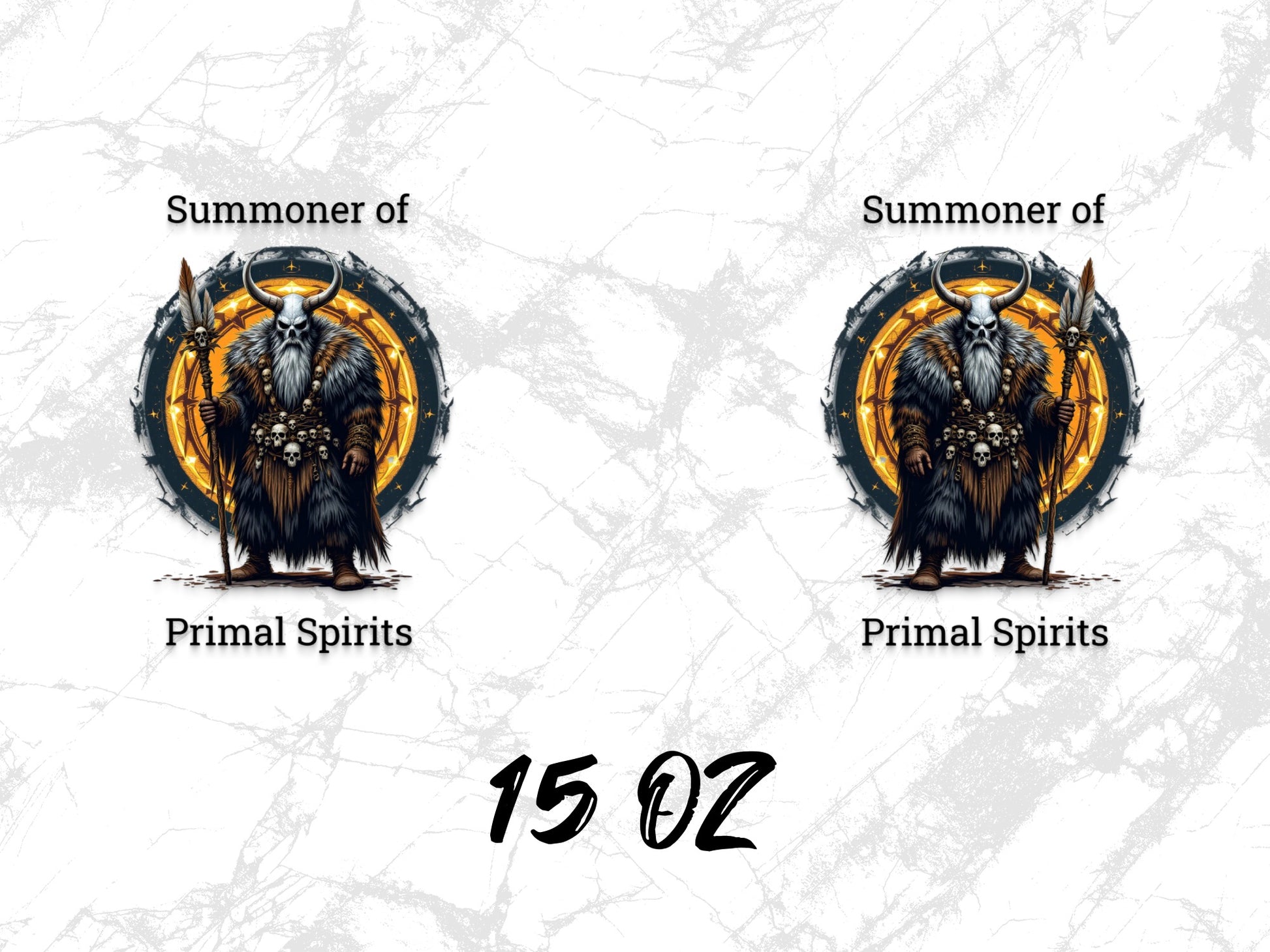 Summoner of Primal Spirits Art Print, Fantasy Warrior Illustration, Home Decor Wall Art, Unique Gift Idea, 15 Oz Size
