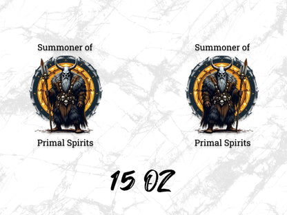 Summoner of Primal Spirits Art Print, Fantasy Warrior Illustration, Home Decor Wall Art, Unique Gift Idea, 15 Oz Size