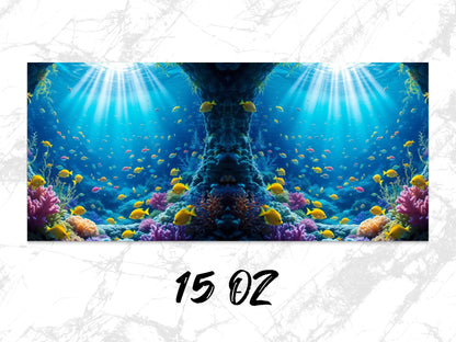 Colorful Underwater Scene Canvas Print, Vibrant Aquarium Wall Art, 15 oz, Marine Life Home Decor