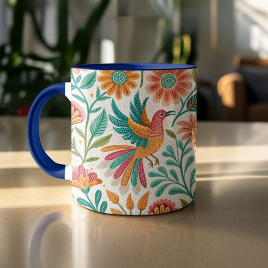 Floral and Bird Patterned Coffee Mug product