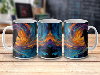Colorful Abstract Art Coffee Mug, Van Gogh Inspired Swirl Design, Unique Ceramic Mug for Gift