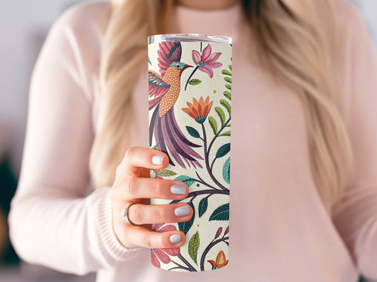 Hummingbird Flower Design Tumbler Elegant product type