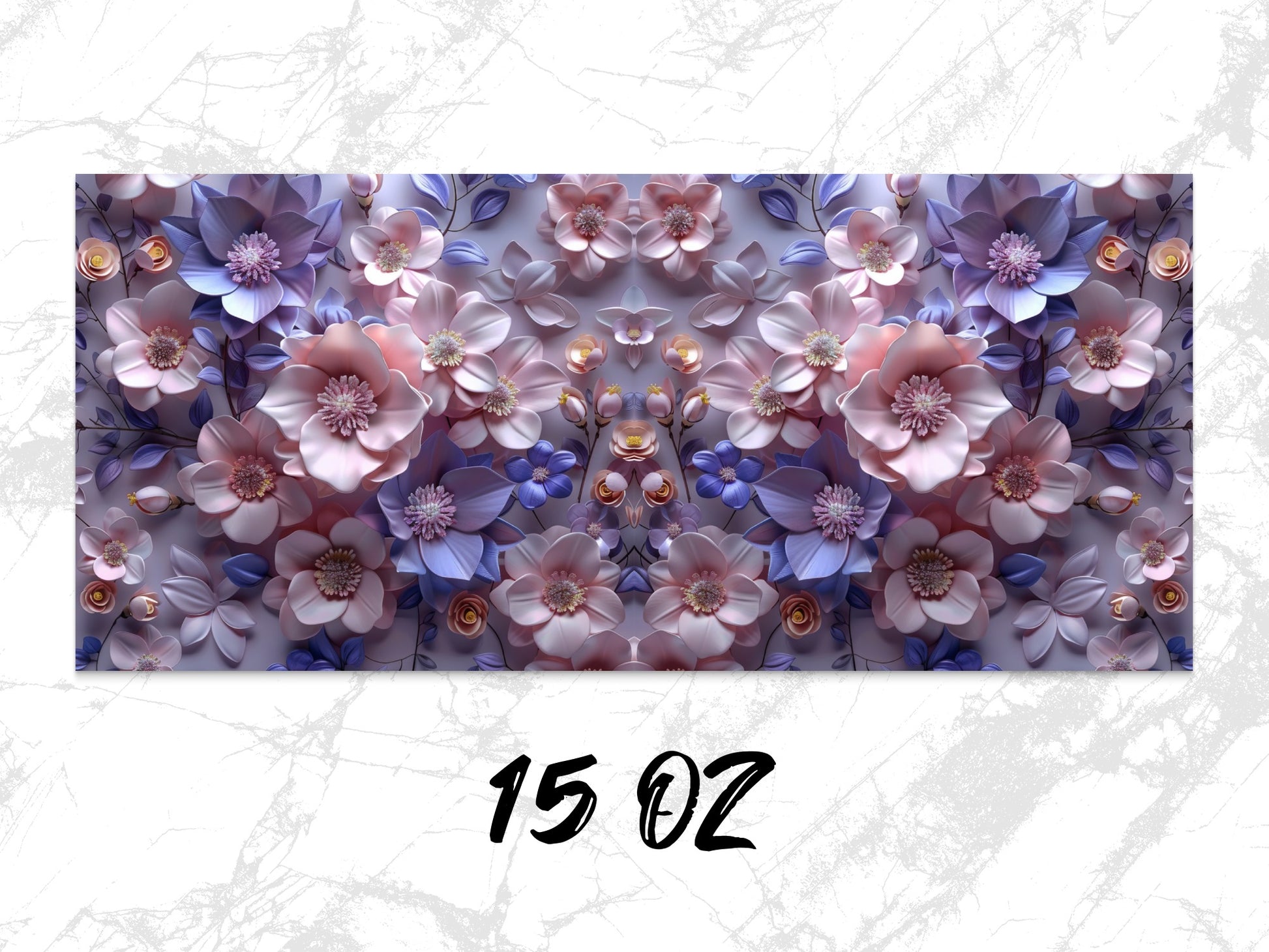 Abstract Floral Canvas Print, Blue and Purple Flowers Wall Art, Modern Home Decor, Large Wall Hanging, 15 OZ