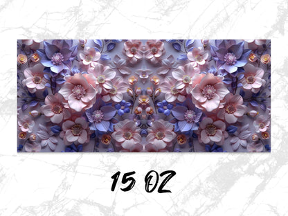Abstract Floral Canvas Print, Blue and Purple Flowers Wall Art, Modern Home Decor, Large Wall Hanging, 15 OZ