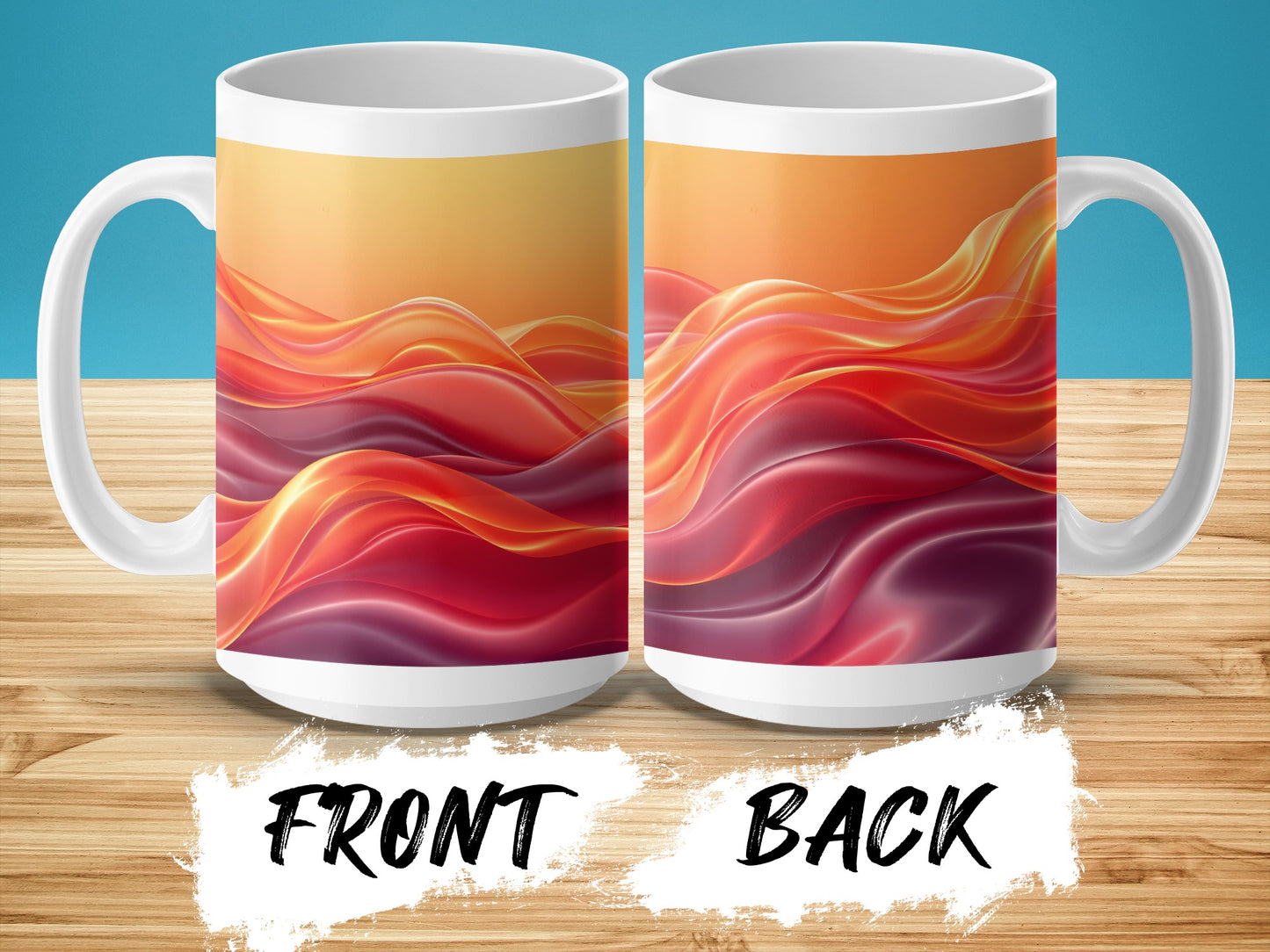 Vibrant Multicolored Wave Design Coffee Mug product