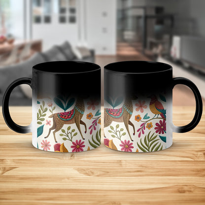 Floral Animal Print Black and White Magic Mug product