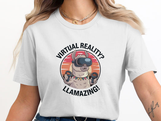 Virtual Reality Llamazing Graphic T-Shirt product type