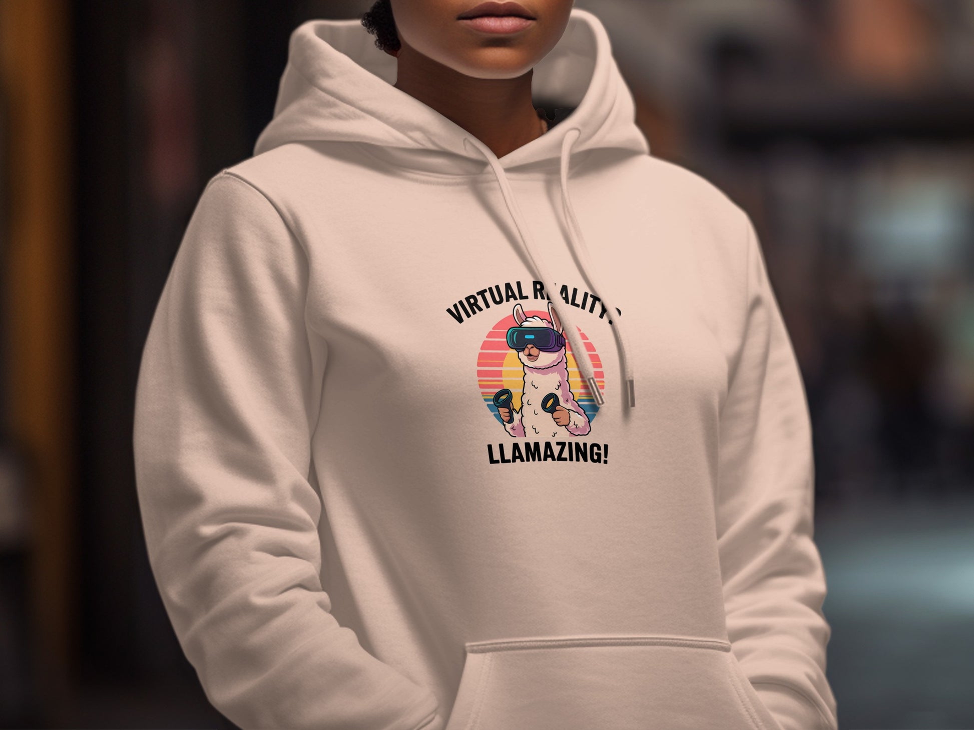 Virtual Reality Llamazing Printed Hoodie product