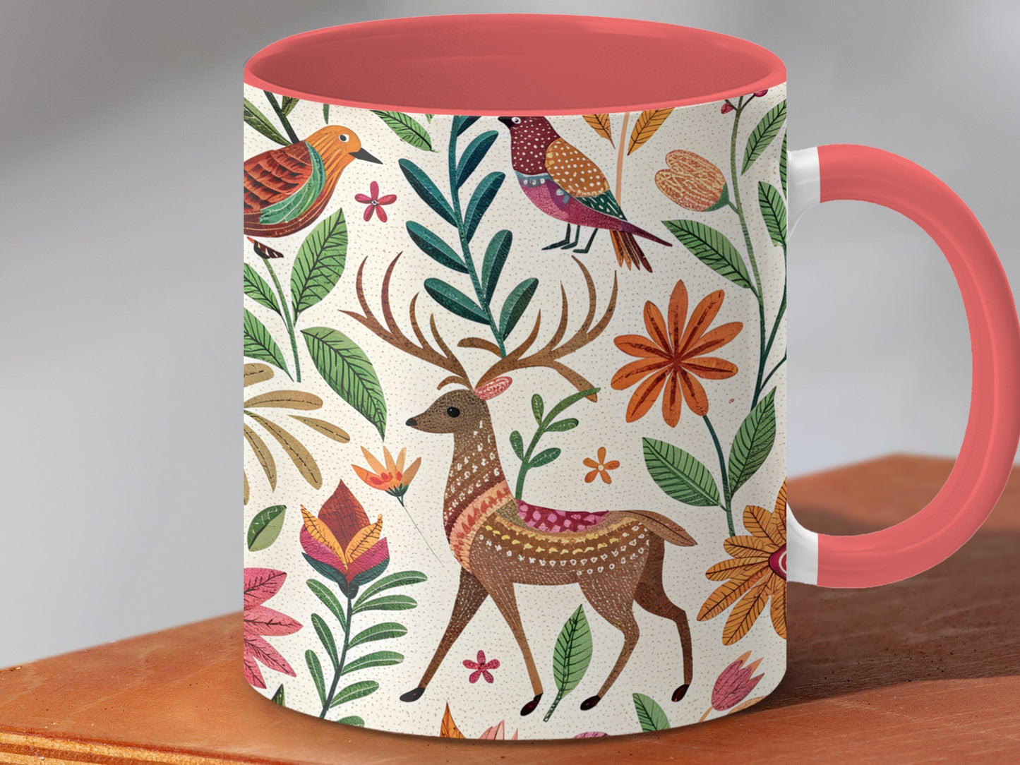 Colorful Wildlife Animals and Plants Art Mug product type