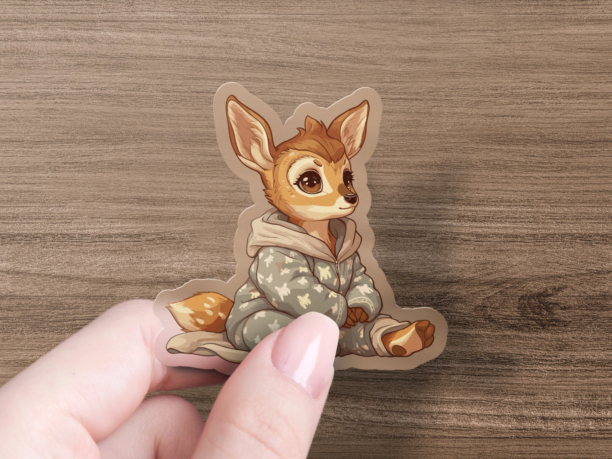 Fox in Pajamas Cute Vinyl Sticker product type