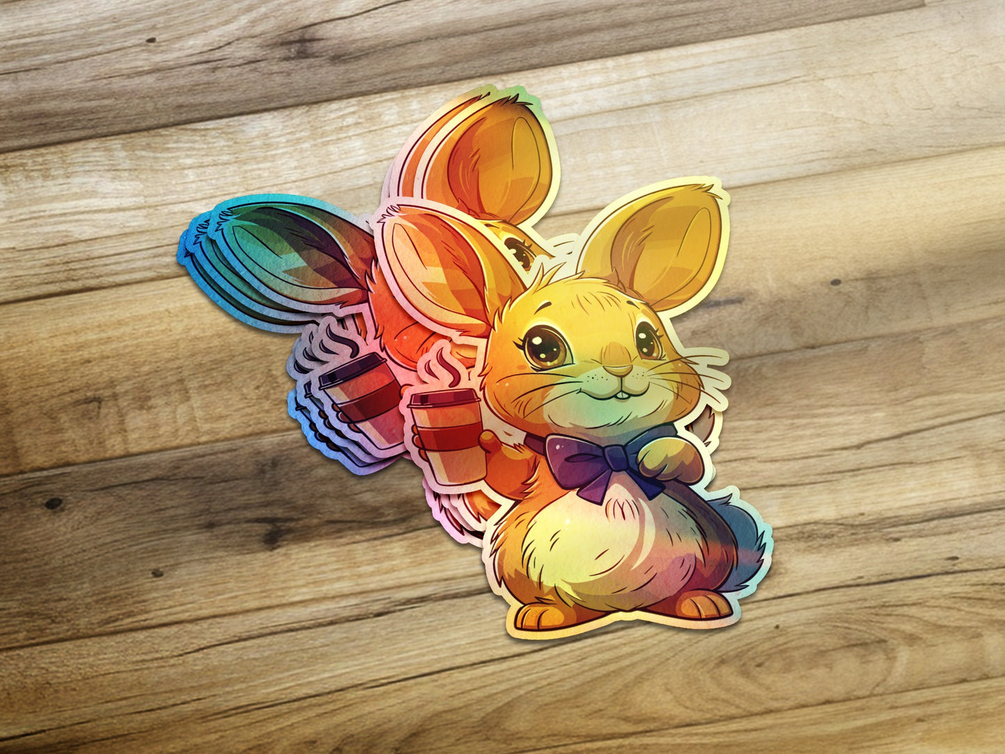 Cute Rabbit Character with Carrot Sticker product