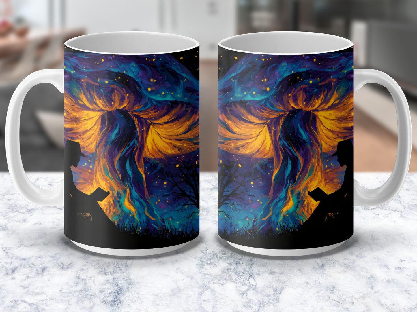 Colorful Phoenix Art Coffee Mug, Vibrant Fire Bird Artistic Design, Unique Mythical Creature Gift Idea