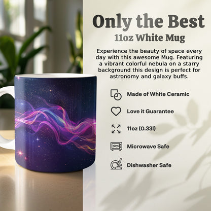 Colorful Nebula Design 11oz Unique White Mug Product