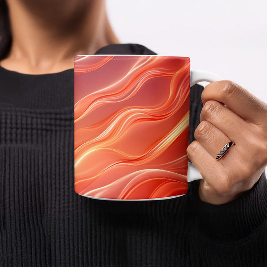Vibrant Wavy Red Design Ceramic Mug Perfect Gift product