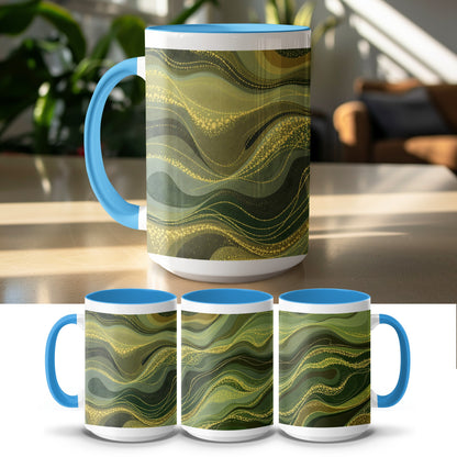 Vibrant Wavy Green Pattern Coffee Mug product
