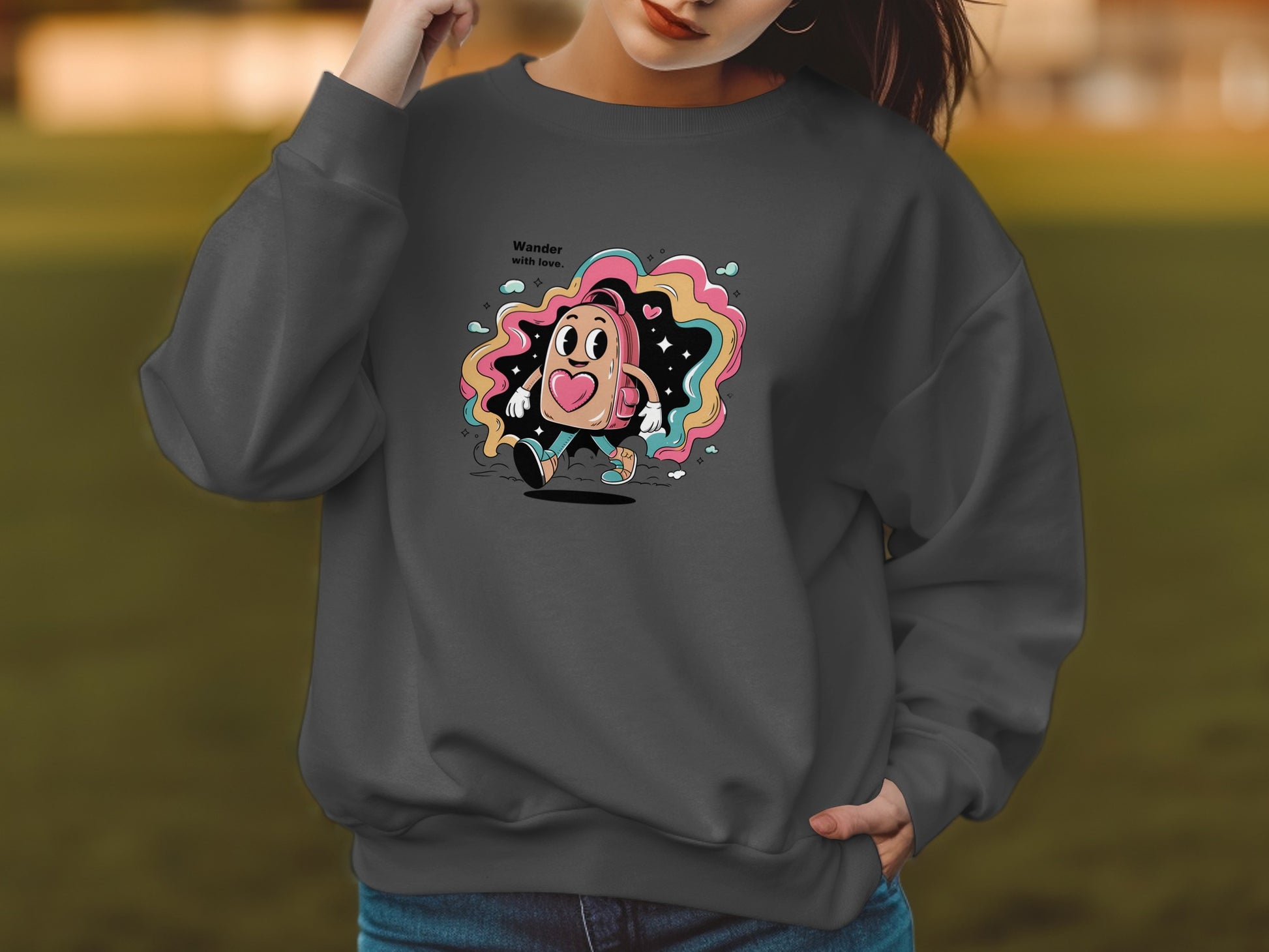 Wander With Me Heart Character Sweatshirt product type