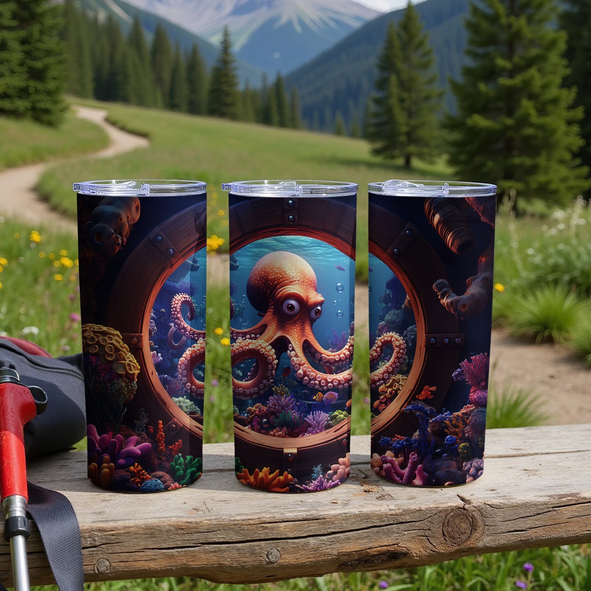 Octopus Underwater Scenic Tendrils Tumbler Product