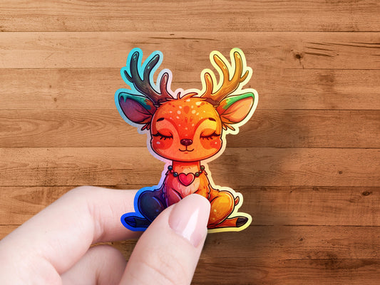 Colorful Cute Deer with Heart Sticker product type