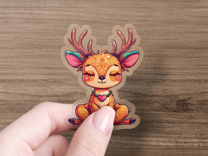 Adorable Sleeping Deer Sticker with Heart Design product type