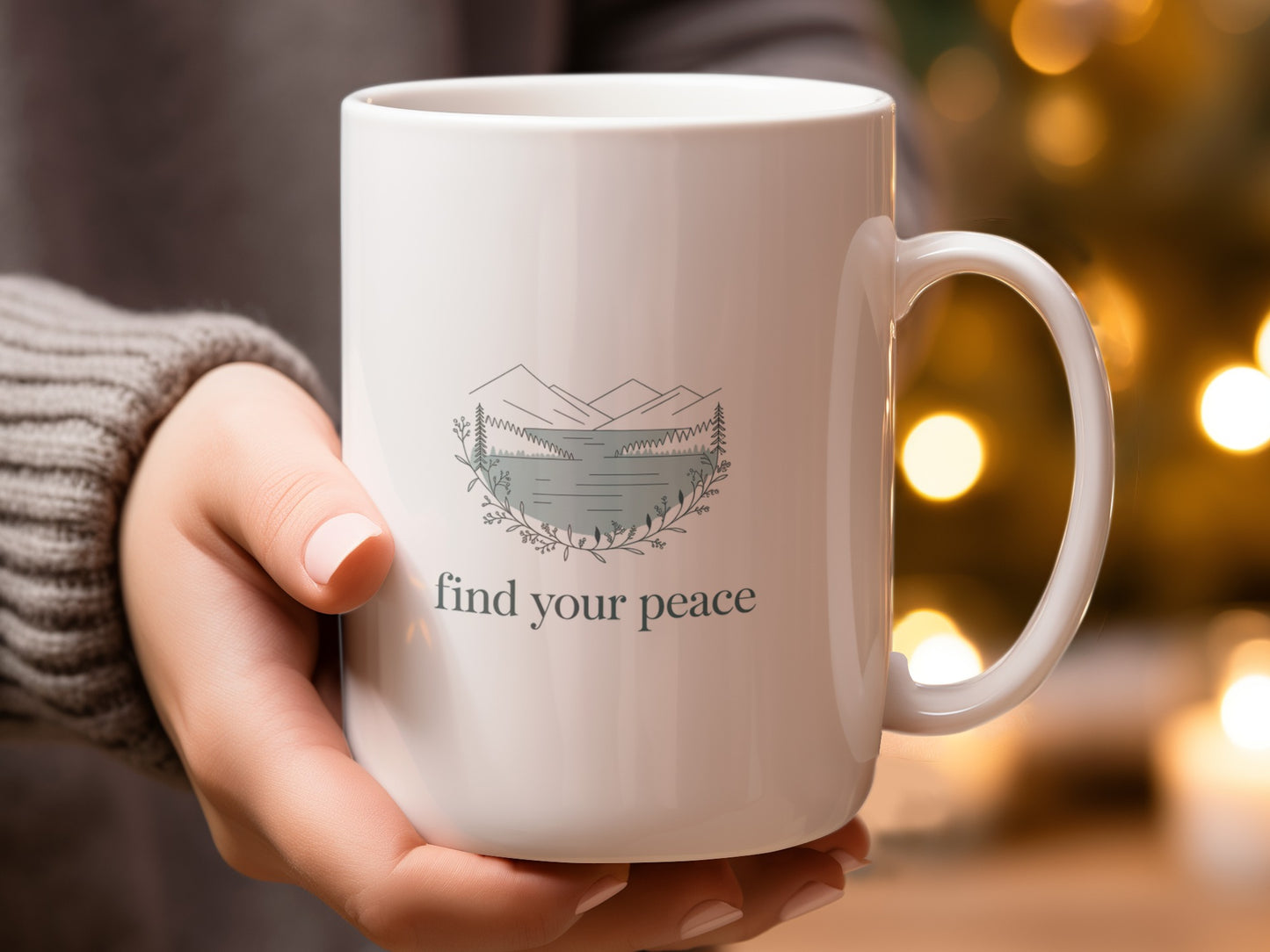 Find Your Peace Mug with Mountain Design product type