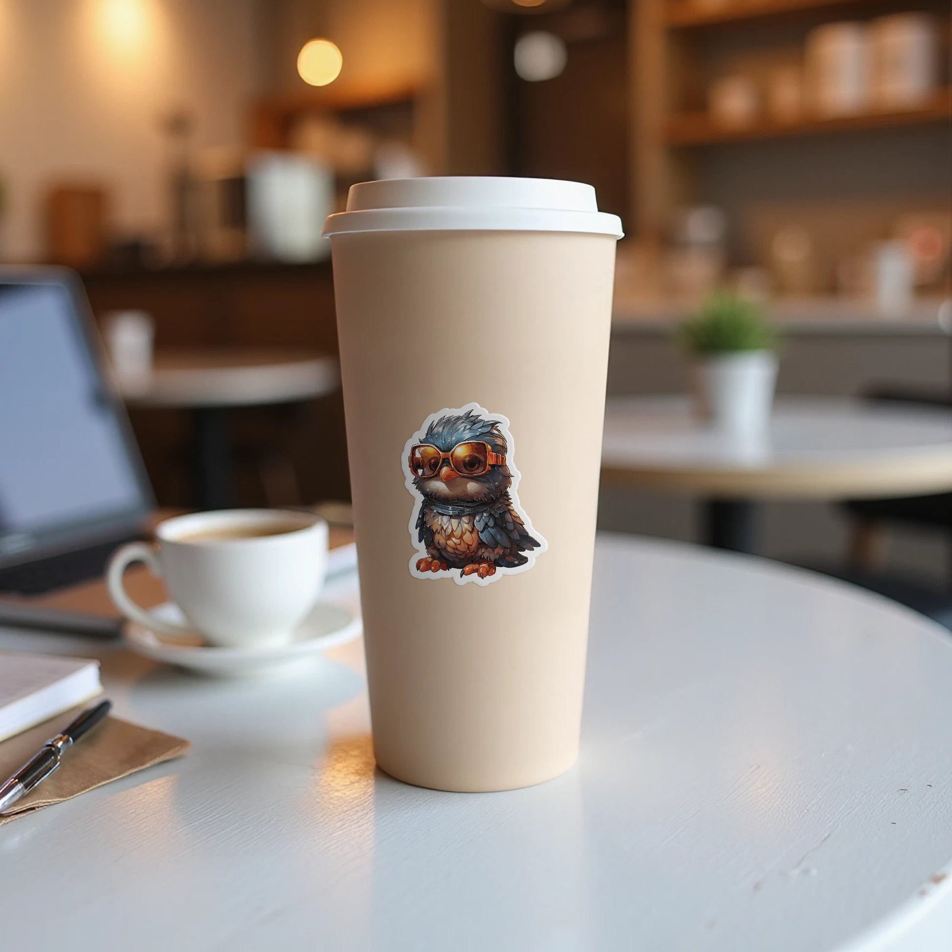 Adorable Owl Print on Stylish Latte Tumbler product
