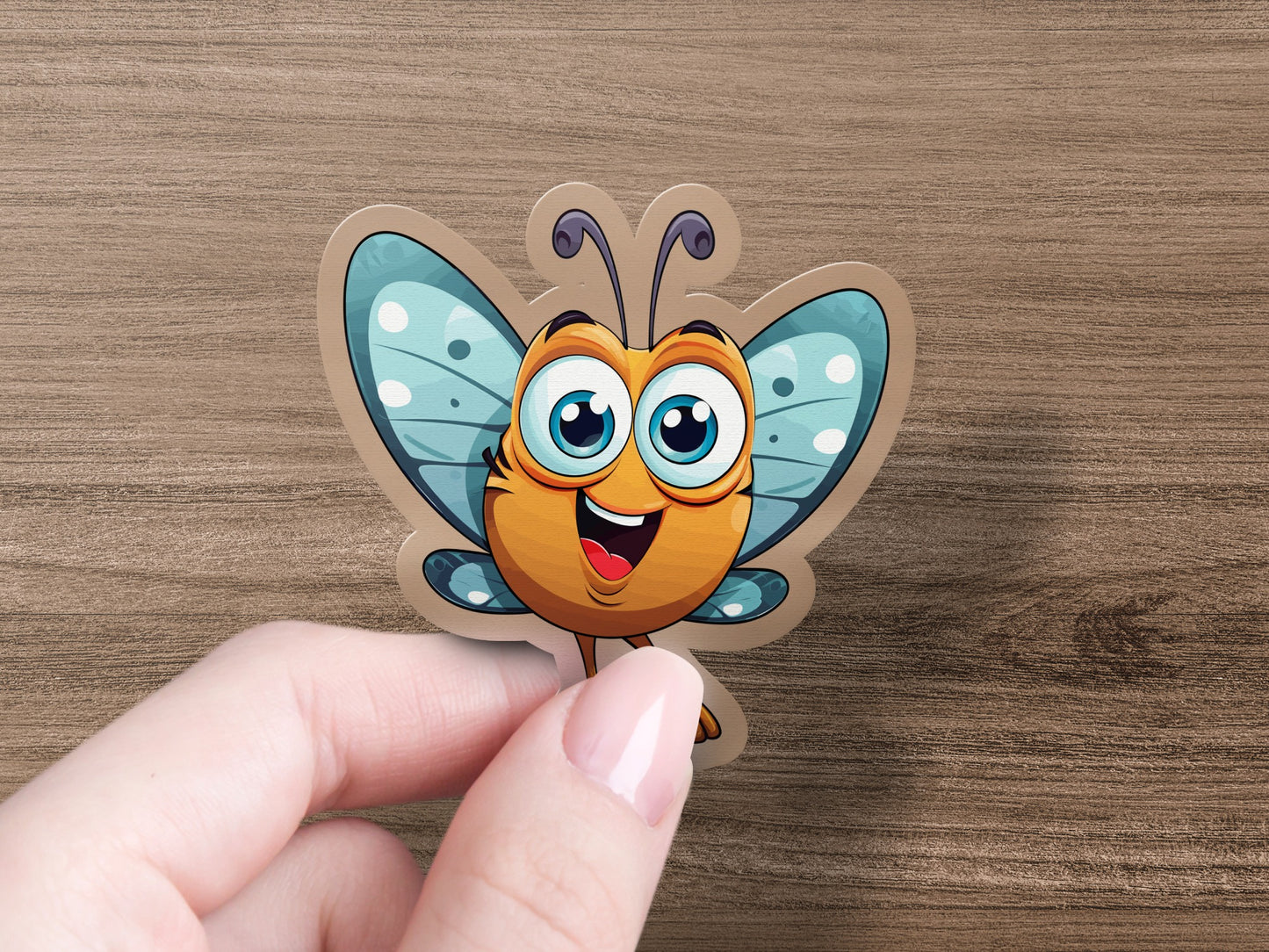 Happy Cartoon Butterfly Sticker for Fun Craft product