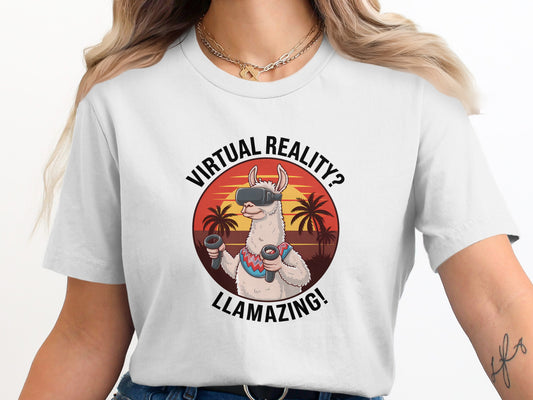 Virtual Reality Llamazing Graphic T-Shirt product type