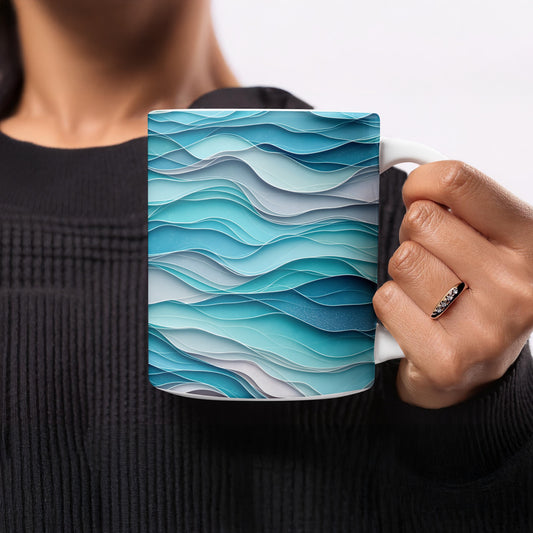 Abstract Ocean Waves Design Coffee Mug product