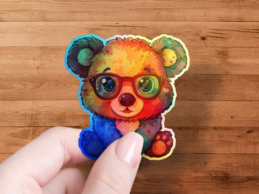 Cute Rainbow Koala Bear with Glasses Sticker product type