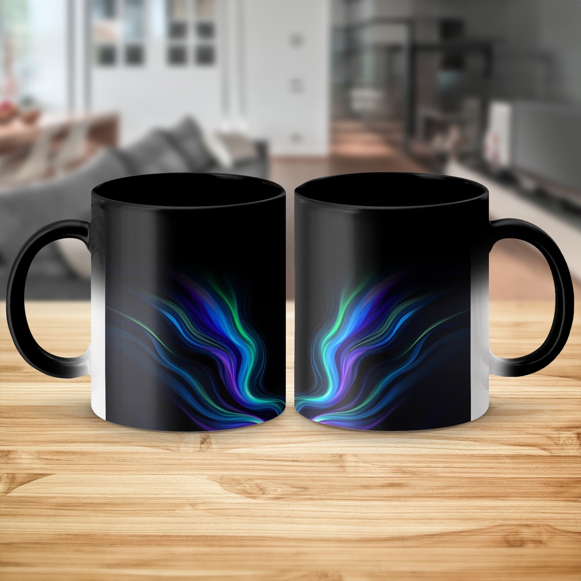 Abstract Wave Design Black Coffee Mug product