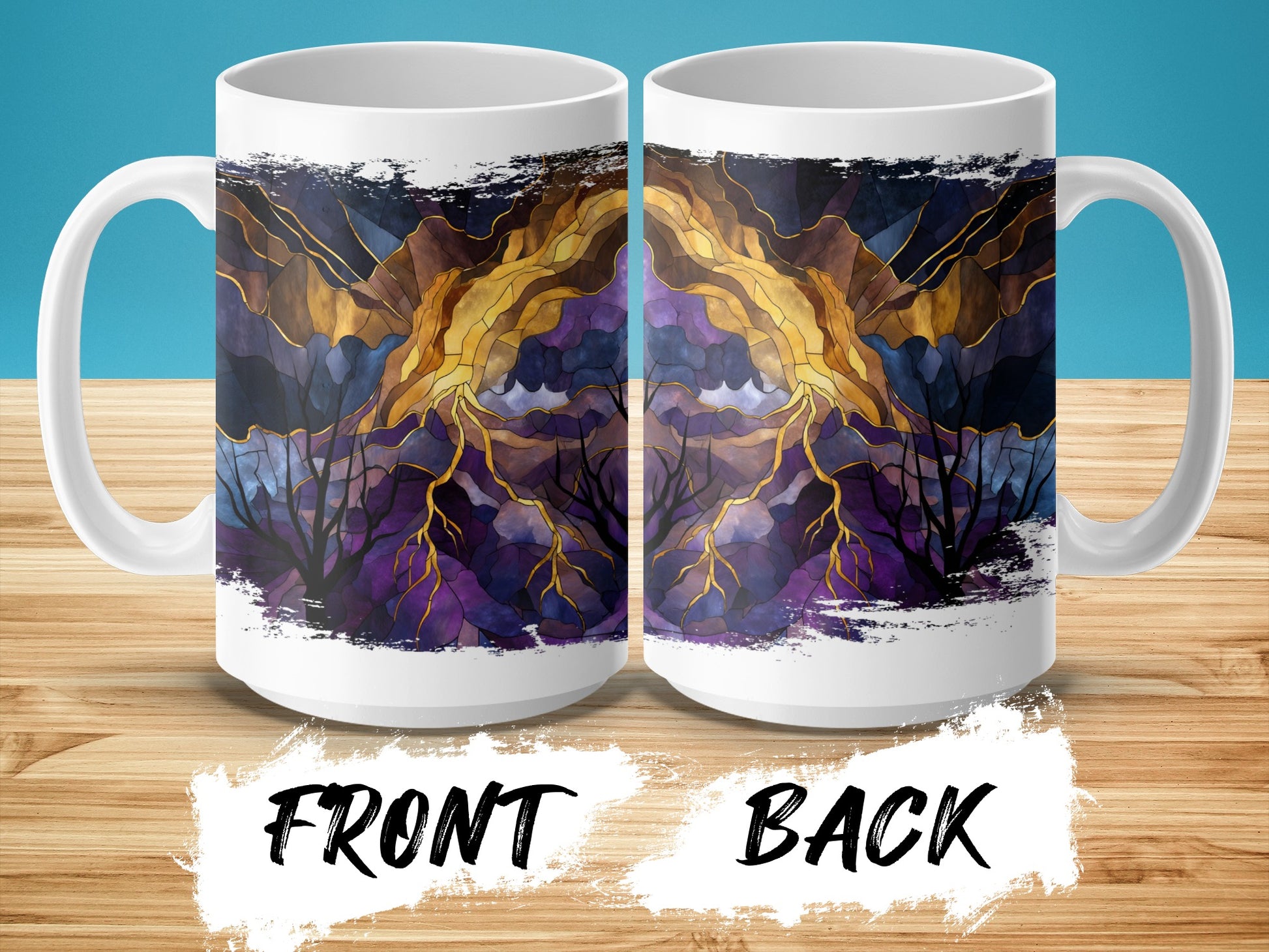 Abstract Lightning and Tree Art Mug product
