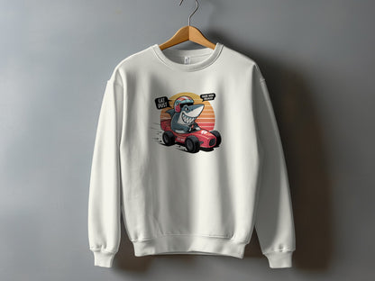 Racing Shark with Retro Helmet Graphic Sweater product type
