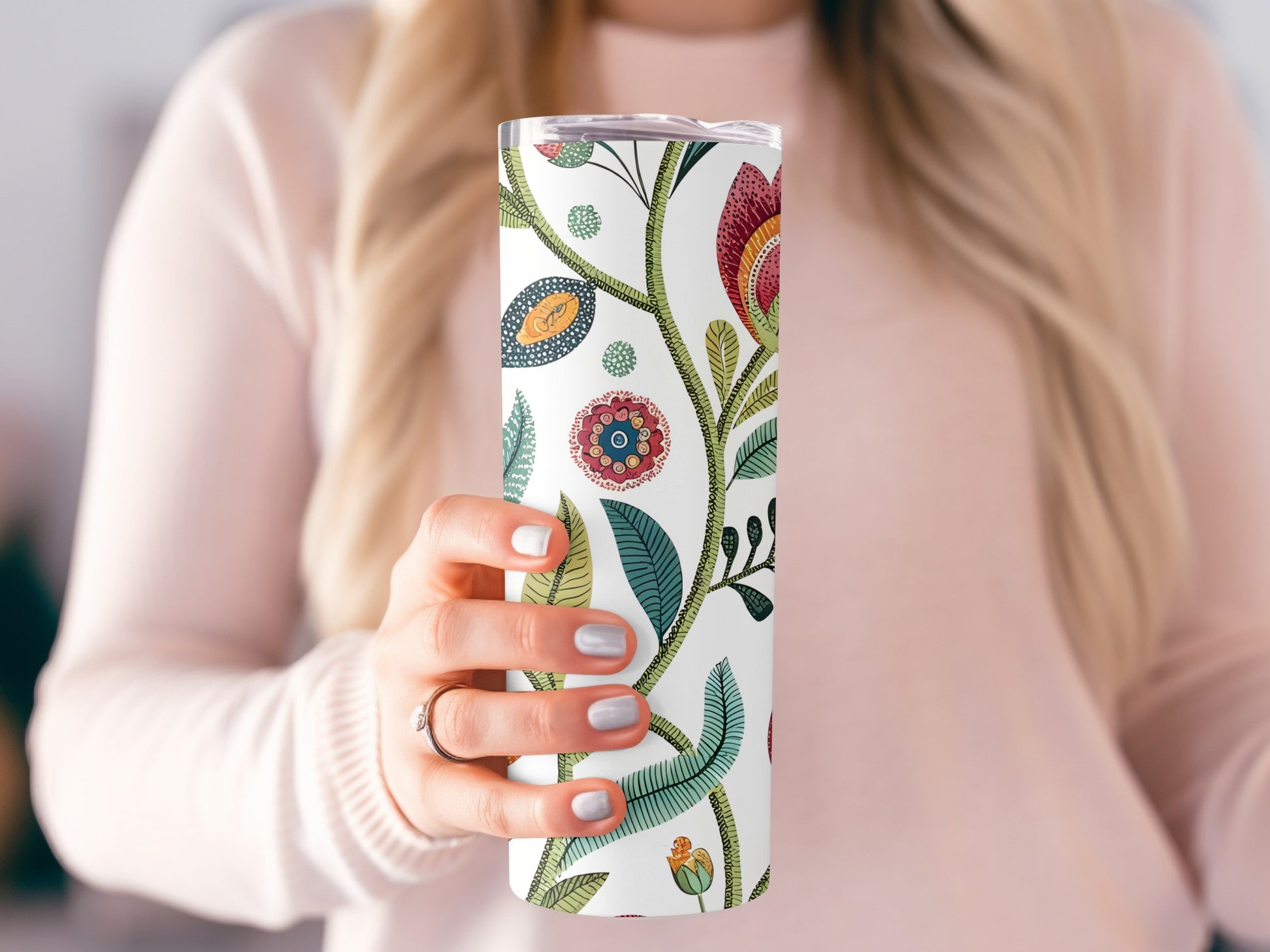 Stylish Floral Patterned Insulated Tumbler product