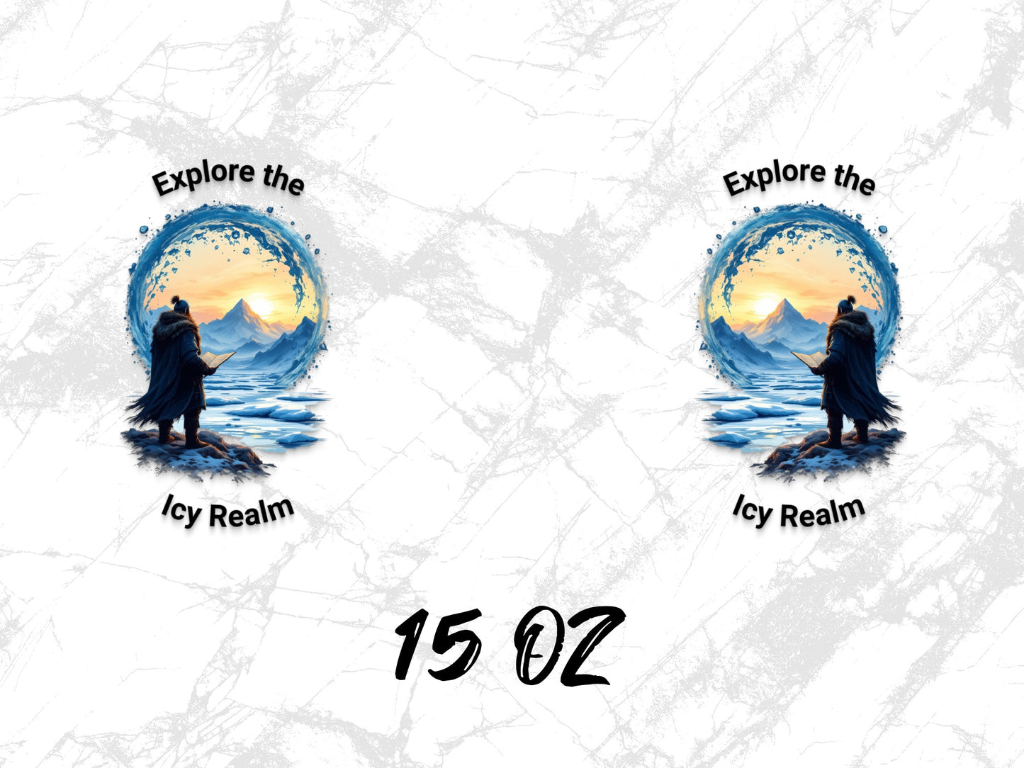 Explore the Icy Realm Art Print, Fantasy Wolf and Mountain Sunset, Mystical Home Decor Wall Art, Spiritual Wilderness Illustration