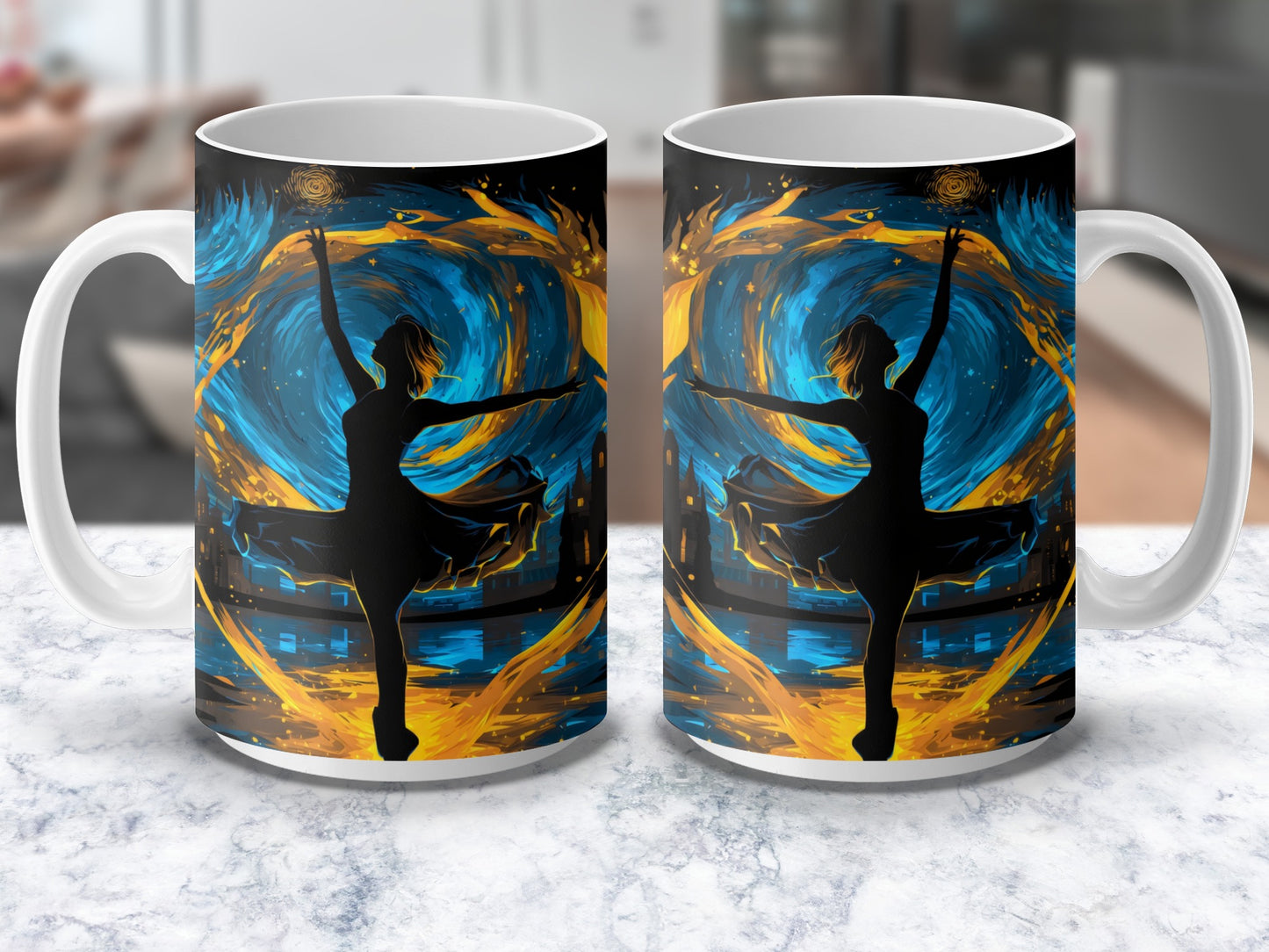 Artistic Ballet Dancer Coffee Mug, Colorful Abstract Dance Art Cup, Unique Gift for Dancers and Art Lovers