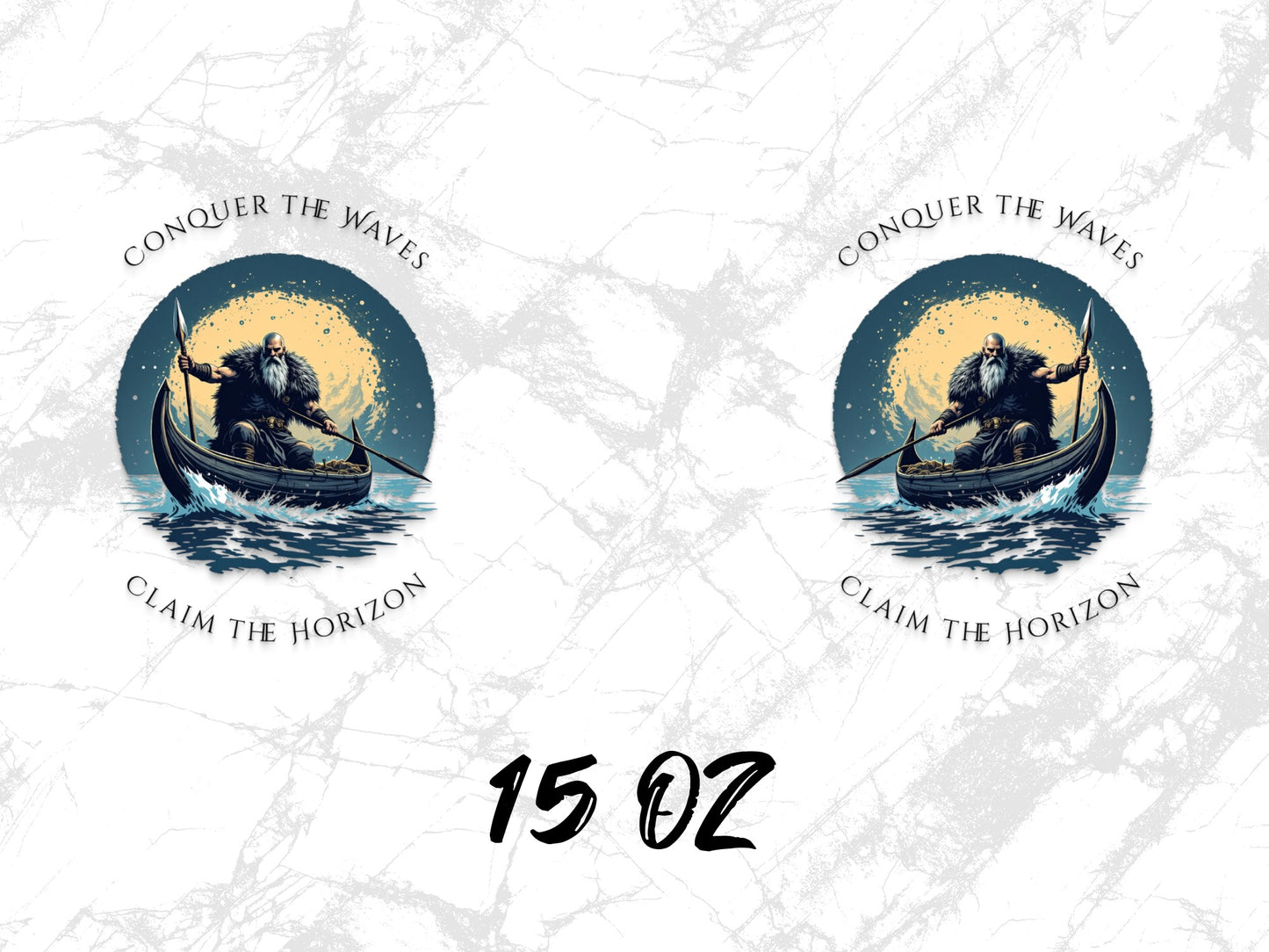 Vintage Nautical Art Print, Conquer the Waves, Sailor Ocean Poster, Twin Set 15 Oz, Wall Decor
