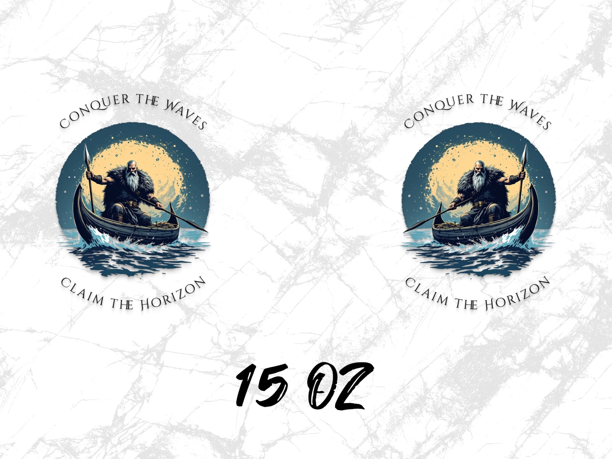 Vintage Nautical Art Print, Conquer the Waves, Sailor Ocean Poster, Twin Set 15 Oz, Wall Decor