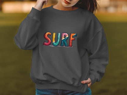 Fun and Colorful Surf Message on Dark Oversized product