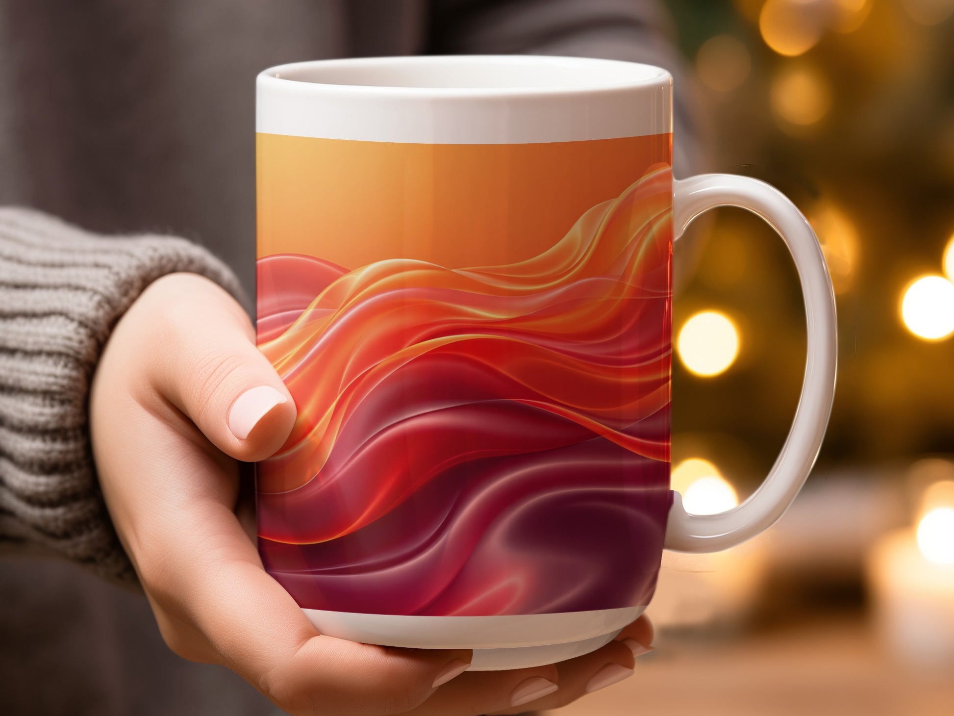 Vibrant Abstract Wave Design Coffee Mug product