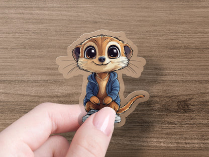 Cute Meerkat with Big Eyes Sticker product type