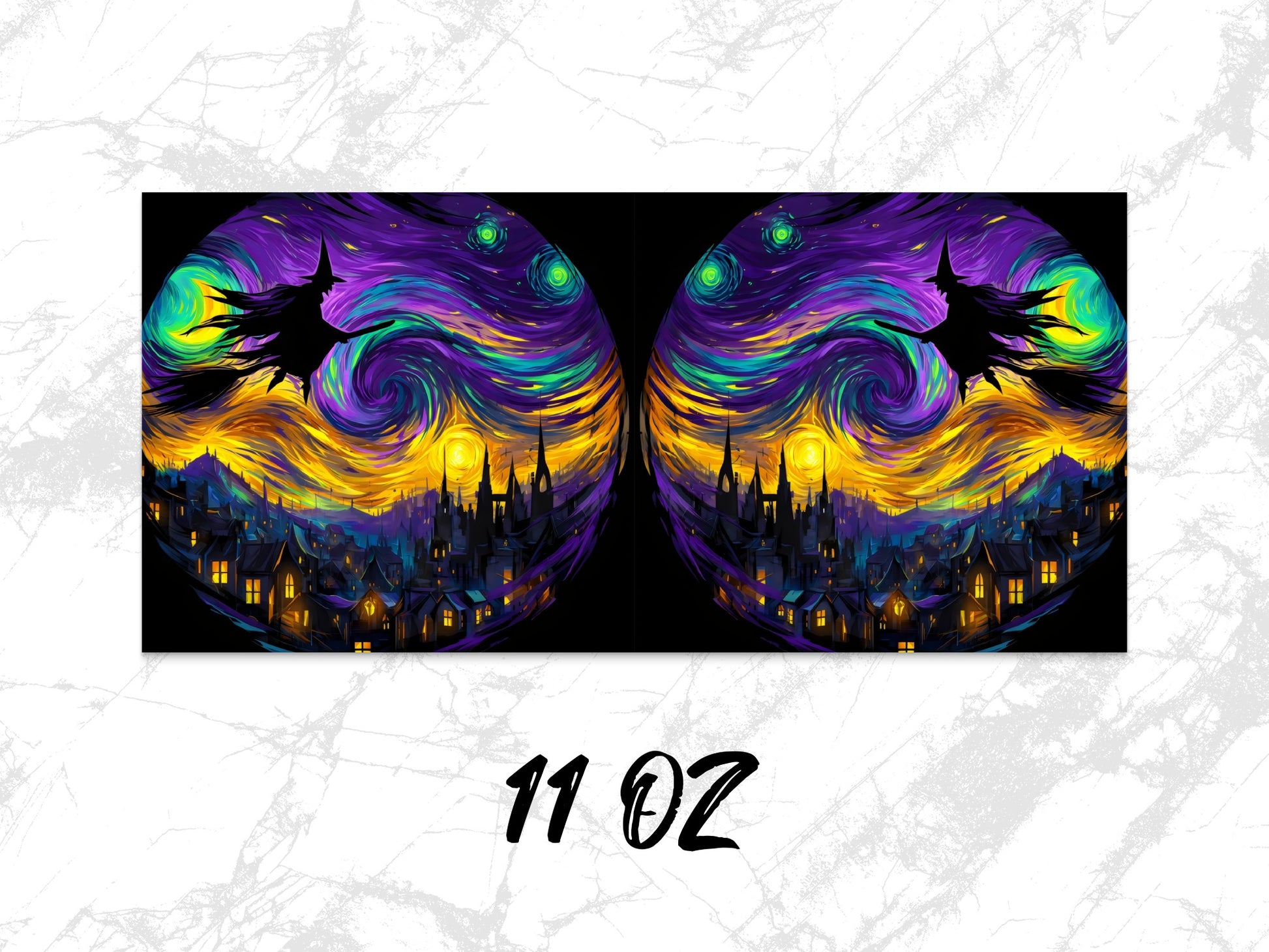 Colorful Whirlwind Fantasy Art Coffee Mug, 11 oz Artistic Cityscape Unique Gift Idea