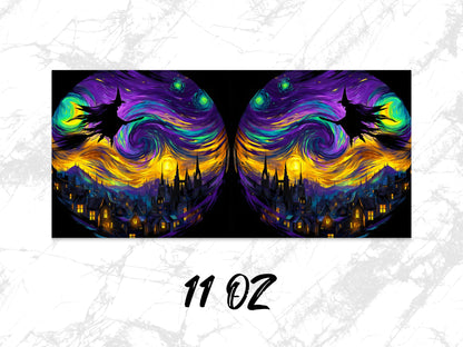 Colorful Whirlwind Fantasy Art Coffee Mug, 11 oz Artistic Cityscape Unique Gift Idea