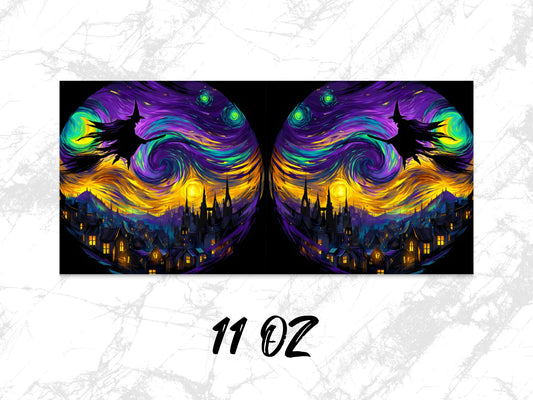 Colorful Whirlwind Fantasy Art Coffee Mug, 11 oz Artistic Cityscape Unique Gift Idea