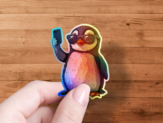 Cool Sunglasses Penguin with Smartphone Sticker product type