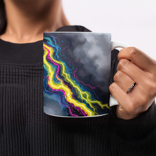 Vibrant Abstract Lightning Design Coffee Mug product type