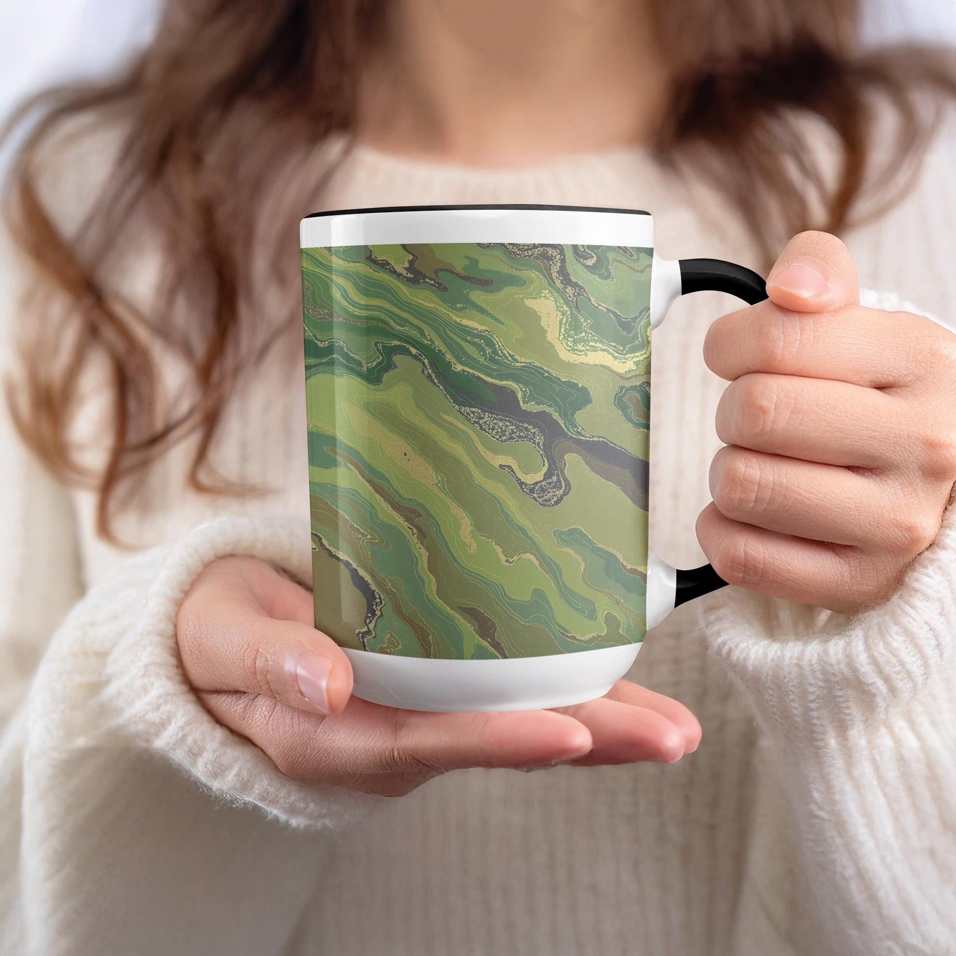 Unique Green Swirl Design Coffee Mug product