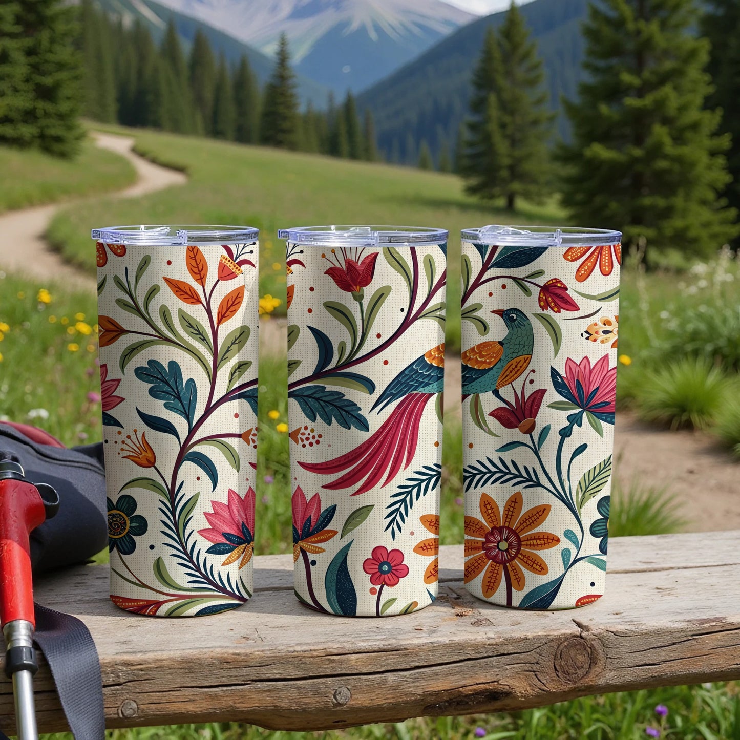Colorful Floral Pattern Design Tumbler Product