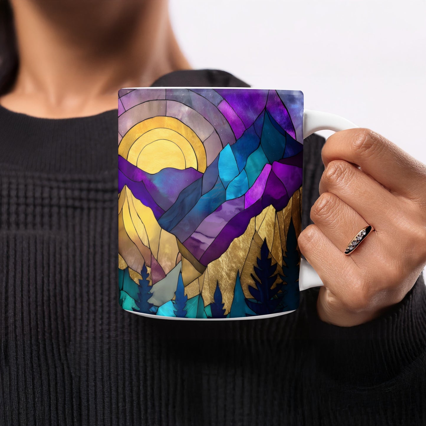 Abstract Mountain Sunset Design Coffee Mug product