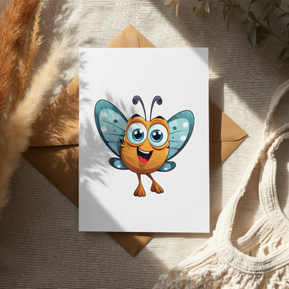 Cute Cartoon Bee Print, Colorful Kids Wall Art, Playroom Decor, Nursery Illustration, Cheerful Insect Poster