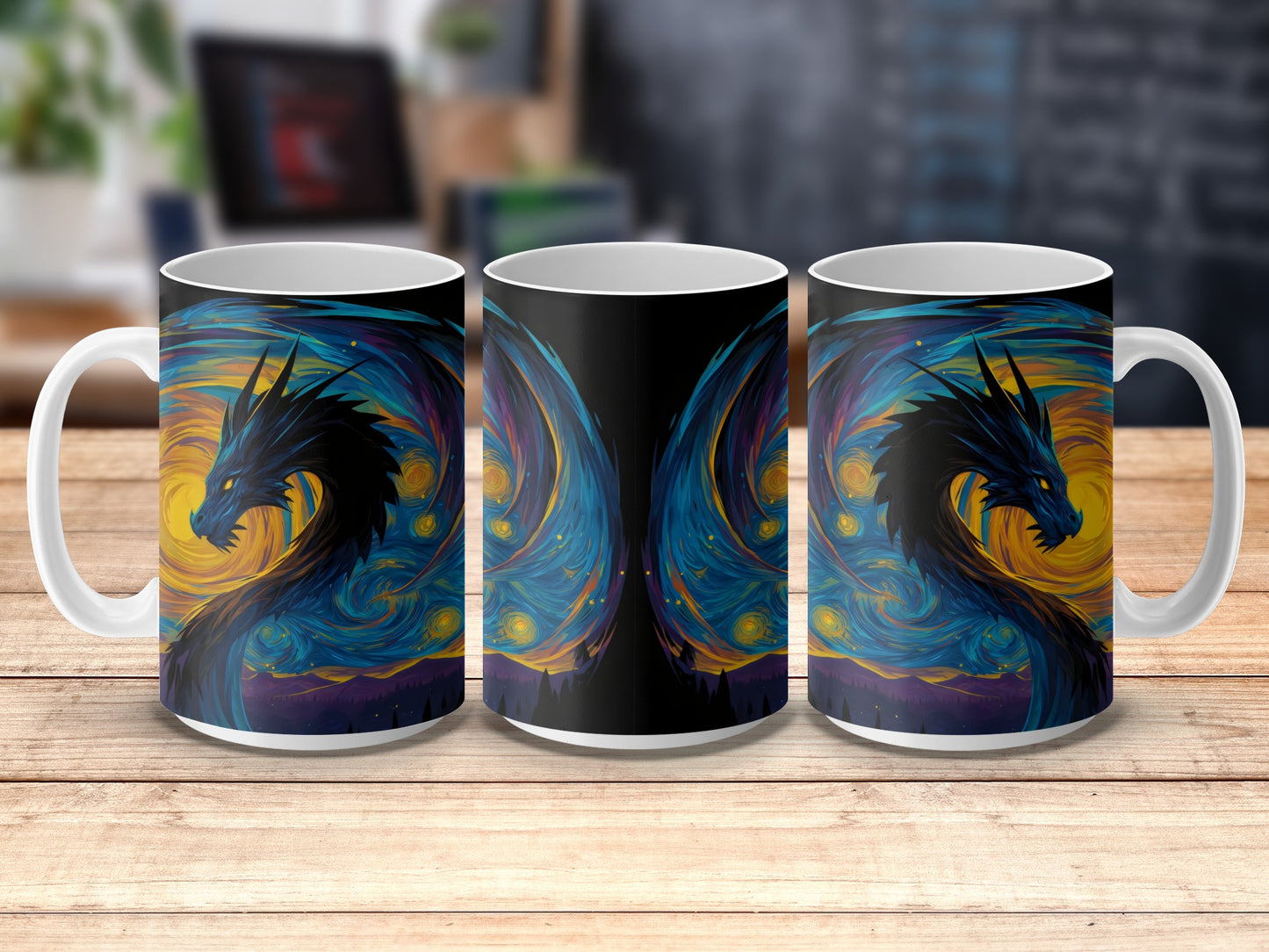 Mystical Dragon Art Coffee Mug, Colorful Fantasy Creature Design, Unique Gift Idea, Artistically Inspired Drinkware